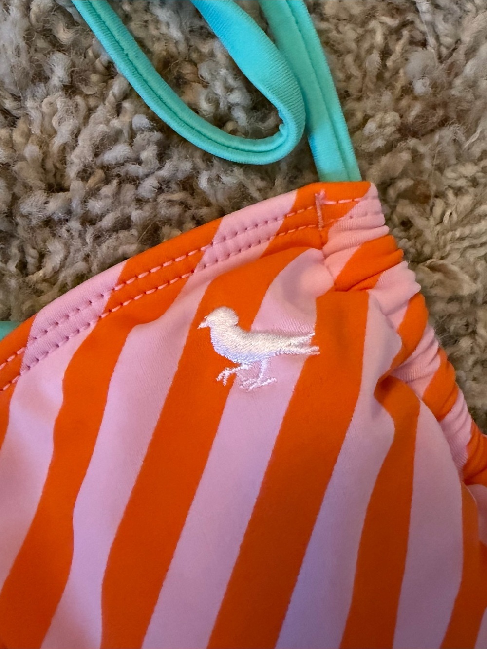 Modern Amusement Pink and Orange Bikini Top Small - Picture 3 of 5
